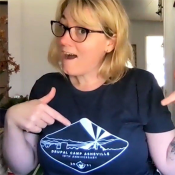 AmyJune in her Asheville shirt