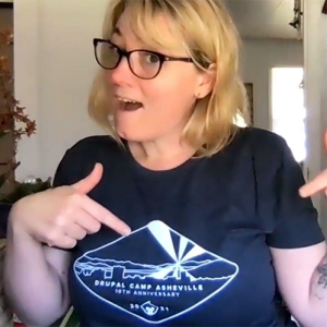 AmyJune in her Asheville shirt